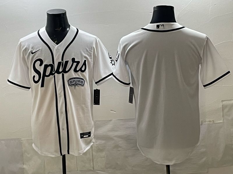 Men San Antonio Spurs Blank White Nike 2025 NBA Jersey style 02->san antonio spurs->NBA Jersey
